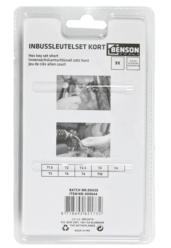 Innensechskantschlüssel-Satz kurz 9-teilig