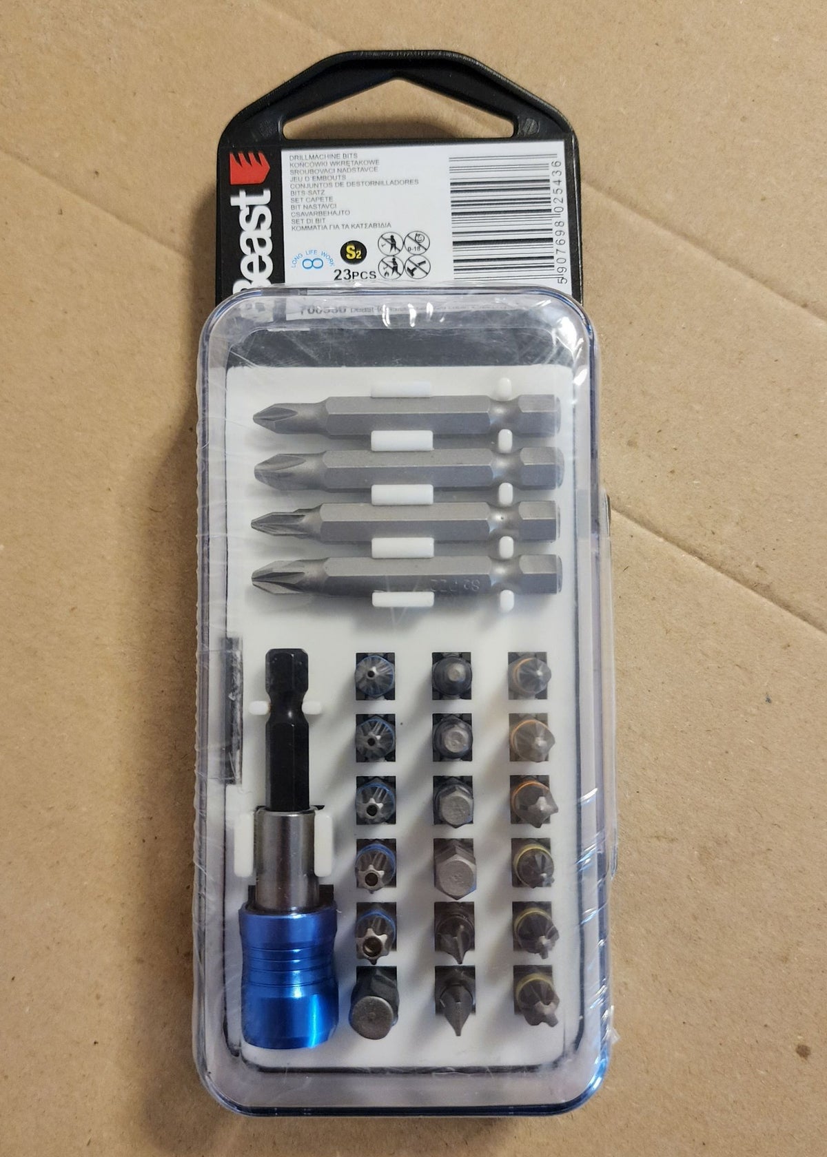 Bitsatz 22-teilig S2 Stahl Bits + Adapter Koffer