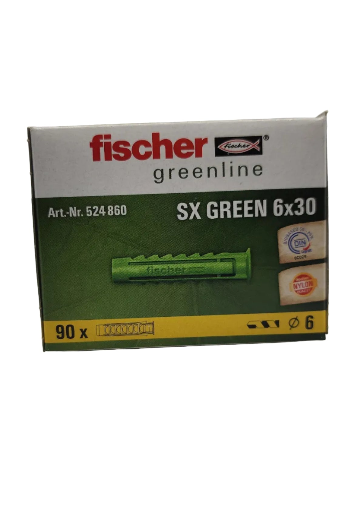 fischer Dübel SX GREEN 6x30 (90 Stück) – Nachwachsender Bio-Universaldübel